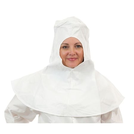 International Enviroguard Disposable Hood, Microporous Film Laminate, Serged Seam, White, , 100 PK CE8063CI