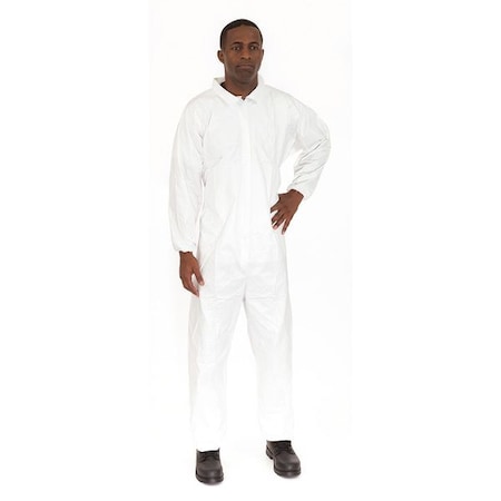International Enviroguard Disposable Coveralls, 3XL, White, MicroGuard CE(R), zipper CE8013CI-3XL