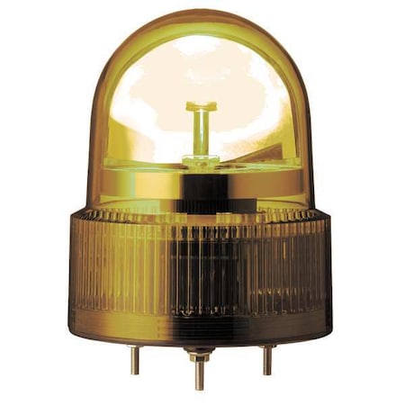 Schneider Electric Beacon Light, Orange, LED, 24V AC/DC, 138 FPM, 4 23/32 in Dia., Bolt And Nut XVR12B05