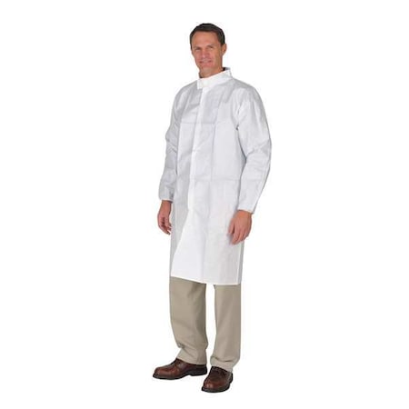 International Enviroguard Disposable Frock, Fabric, Snaps Closure, White, XL, 50 PK CE11026CIS-XL