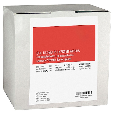 Tough Guy Clean Room Wipe 6" x 6", 100 Wipes 30N522