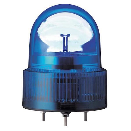 Schneider Electric Beacon Light, Blue, LED, 24V AC/DC, 138 FPM, 4 23/32 in Dia., Bolt And Nut XVR12B06