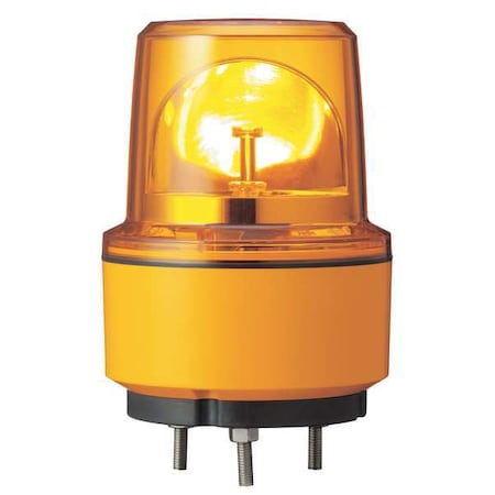 Schneider Electric Beacon Light, Orange, LED, 24V DC, 162 FPM, 5 1/8 in Dia., Bolt And Nut XVR13B05