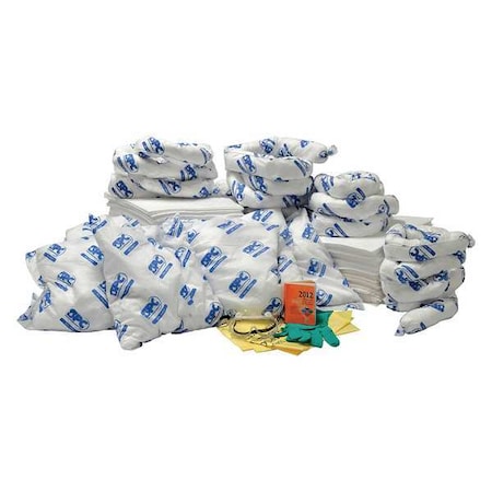Brady Spill Kit Refill, 63 gal Volume Absorbed per Kit, 65 gal Capacity, Refill, White SKO65-R