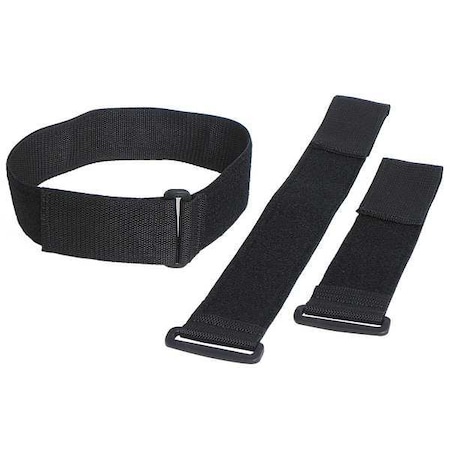 Zoro Select Cinch Strap, No Adhesive, 3 ft, 2 in W, Black, 10 PK 2X36KWVS