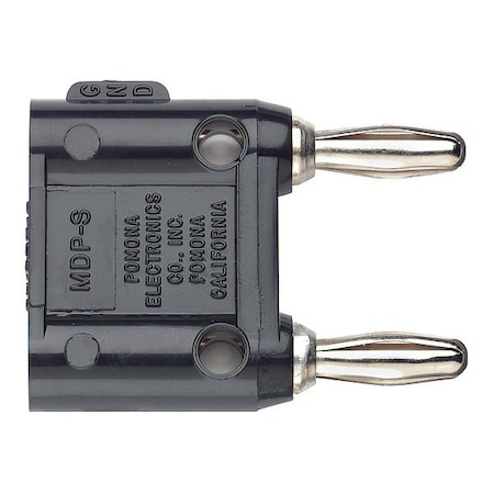 Pomona Electronics Double Banana Plug, Standard Banana Plug, 1 1/2 in, Black MDP-S-0