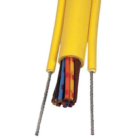 Kh Industries Portable Cord, SOOW, 16 AWG, 12 C, Yellow, PVC, Stranded, 600V, Indoor/Outdoor, 25 ft CPCS-16/12-25FT