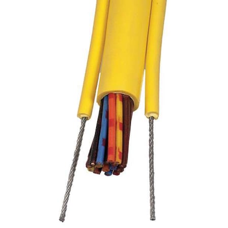 Kh Industries Portable Cord, SOOW, 16 AWG, 16 C, Yellow, PVC, Stranded, 600V, Indoor/Outdoor, 25 ft CPCS-16/16-25FT