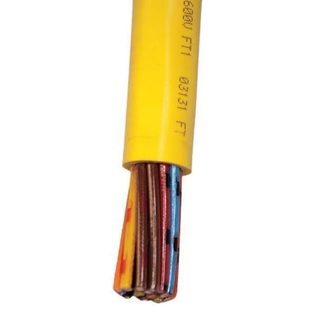 Kh Industries Portable Cord, SOOW, 16 AWG, 12 C, Yellow, PVC, Stranded, 600V, Indoor/Outdoor, 25 ft CPCB-16/12-25FT