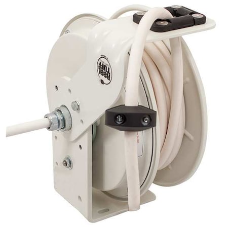Kh Industries Cord Reel With Hand Lamp, Spring Retracted, Flying Lead, 12 AWG, White Reel Color, 50 ft Length RTBB3LW-WW-P12K