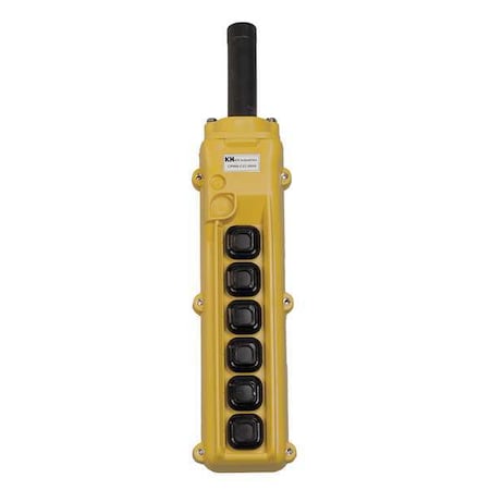 Kh Industries Pendant Station, 6, Push Button, NO, Yellow CPH06-D2D-000A