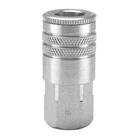 Parker Quick Connect Hose Coupling, 303 Stainless Steel Body, Sleeve Lock, 1/4" -18 Thread Size S23