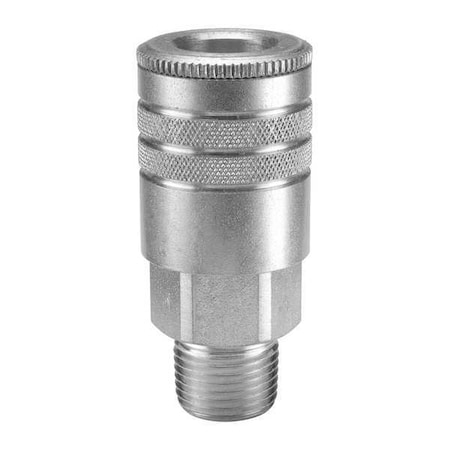 Parker Quick Connect Hose Coupling, 303 Stainless Steel Body, Sleeve Lock, 1/4" -18 Thread Size S22