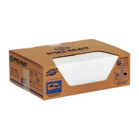 New Pig PIG Absorbent Pads 15" X 20" 100-Pack Box White Oil-Absorbing (26100)