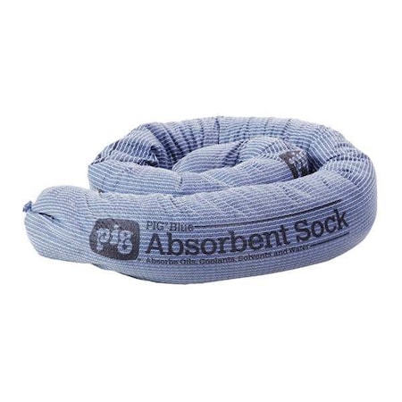 Pig Sorbent Sock, 30 gal, 3 in x 48 in, Universal, Blue, 40 PK 4048