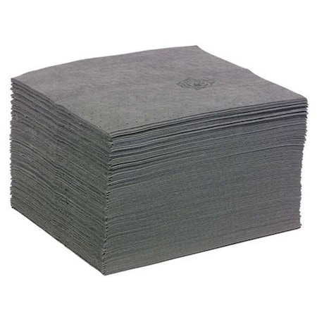 Pig Sorbent Pad, 22 gal, 15 in x 20 in, Universal, Gray, 125 PK MAT412