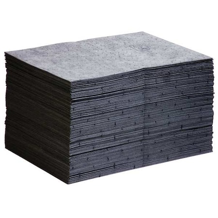 Pig Sorbent Pad, 22 gal, 15 in x 20 in, Universal, Gray, 200 PK MAT204