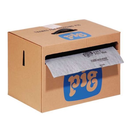 Pig Sorbent Roll, 9 gal, 16 in x 80 ft, Universal, Gray, Polypropylene MAT284