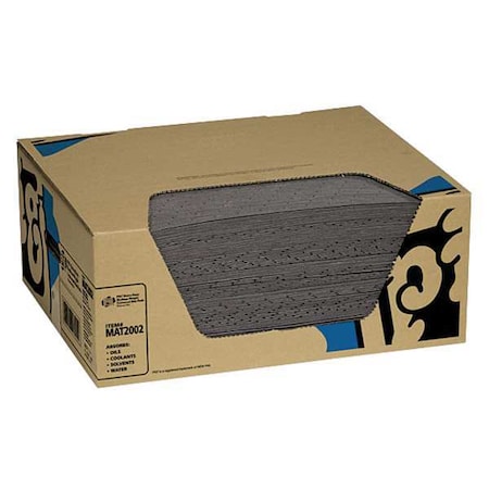 Pig Sorbent Pad, 14 gal, 16 in x 20 in, Universal, Gray, Polypropylene MAT2002
