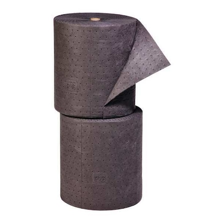 Pig Sorbent Roll, 32 gal, 15 in x 150 ft, Universal, Gray, 2 PK MAT2009