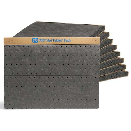 Pig Sorbent Pad, 19 gal, 15 in x 20 in, Universal, Gray, Polypropylene MAT127