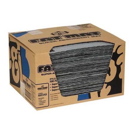 Pig Sorbent Pad, 22 gal, 16 in x 20 in, Universal, Gray, Polypropylene MAT2101