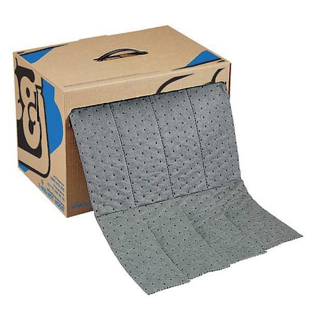 Pig Sorbent Roll, 7 gal, 15 in x 60 ft, Universal, Gray, Polypropylene MAT242