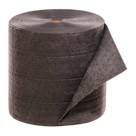 Pig Sorbent Roll, 19 gal, 15 in x 150 ft, Universal, Gray, Polypropylene MAT243