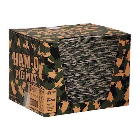 Pig Sorbent Pad, 26 gal, 16 in x 20 in, Universal, Green, 100 PK MAT268