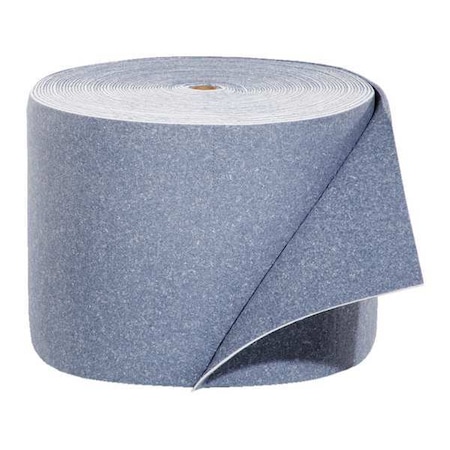 Pig Sorbent Roll, 32 gal, 15 in x 150 ft, Universal, Blue, Fibers BLU103