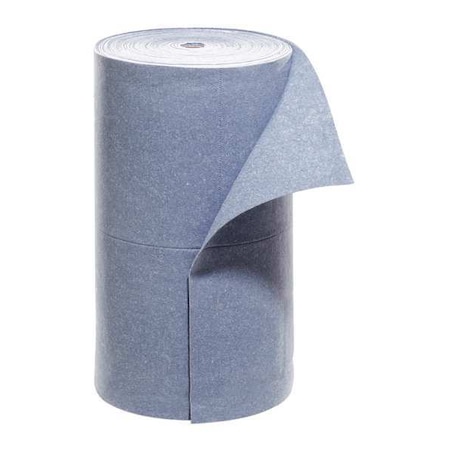 Pig Sorbent Roll, 41 gal, 30 in x 150 ft, Universal, Blue, Fibers BLU104