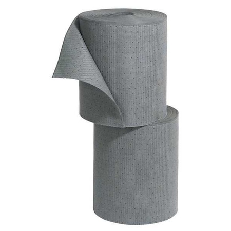 Pig Sorbent Roll, Universal, 23 gal Vol Absorbed per Pkg, 16 1/2 in x 150 ft, Gray, 2 PK MAT265