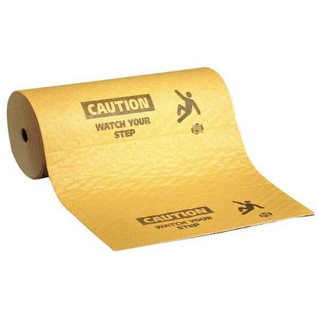 Pig Sorbent Roll, 13 gal, 24 in x 75 ft, Universal, Yellow, Polypropylene MAT607-81