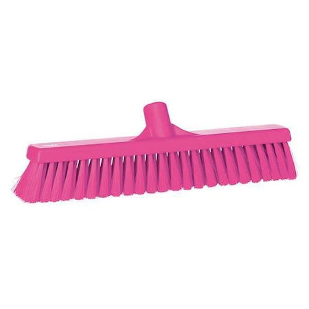 Vikan 16 in Sweep Face Broom Head, Medium, Synthetic, Pink 31791