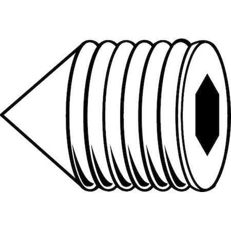 Zoro Select Socket Set Screw, Cone, 1/4-28x3/8, PK100 121126-PR