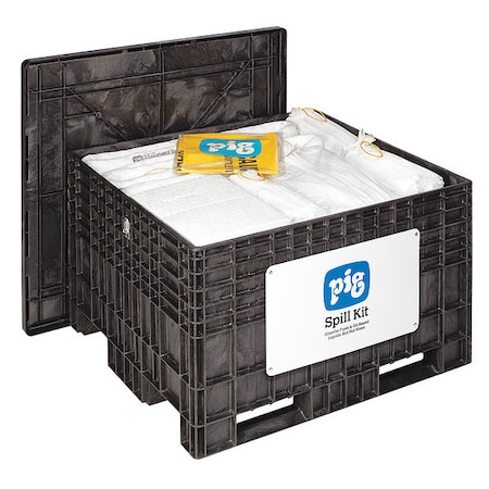 Pig Spill Kit, 127 gal Volume Absorbed per Kit, Not Applicable Capacity, Chest, Black, 216 KIT404-03