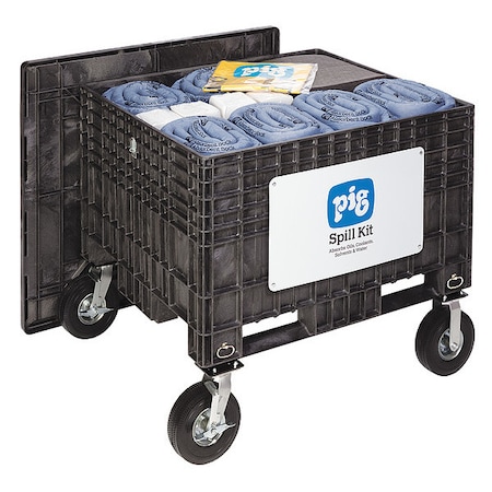 Pig Spill Kit, 143 gal Volume Absorbed per Kit, Not Applicable Capacity, Chest, Black, 501 KIT204-01