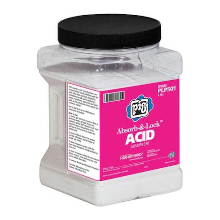 Pig Granular Sorbent, 16 gal Absorbed per Package, 19 lb Box, Blend of Co-Polymers, Not Scented, White PLP501