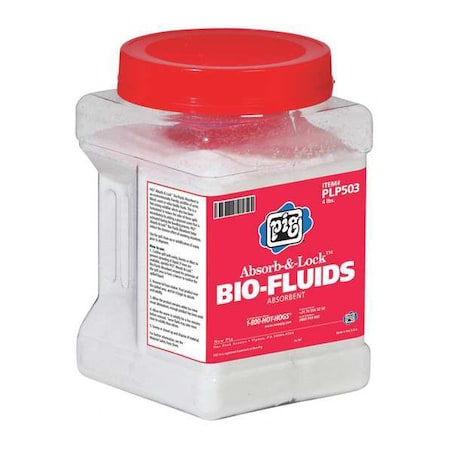 Pig Granular Sorbent, 32 gal Absorbed per Package, 18 lb Box, Blend of Co-Polymers, Not Scented, White PLP503