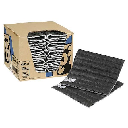 Pig Sorbent Pad, 7 gal, 15 in x 15 in, Universal, Gray, Polyester, Polypropylene REZ106