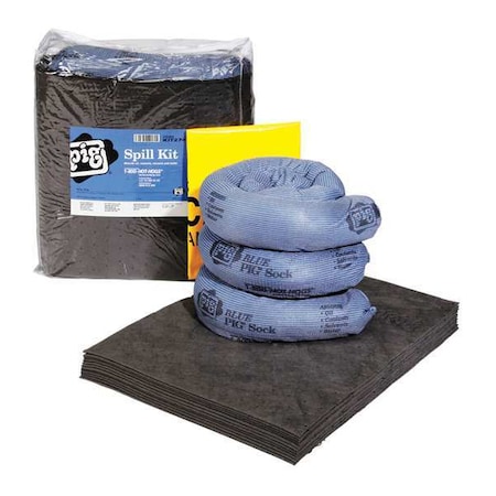 Pig Spill Kit, 5 gal Volume Absorbed per Kit, Bag, Clear, 18 KIT274