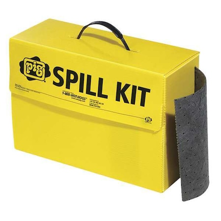 Pig Spill Kit, 4 gal Volume Absorbed per Kit, Box, Yellow, 8 KIT281