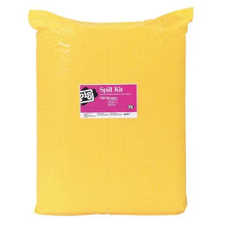 Pig Spill Kit Refill, 5 gal Volume Absorbed per Kit, Not Applicable Capacity, Box, Yellow, 18 KIT342