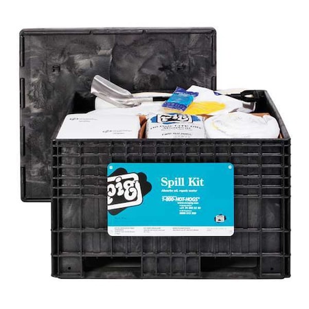 Pig Spill Kit, 119 gal Volume Absorbed per Kit, 261 13/16 gal Capacity, Chest, Black, 250 KIT418