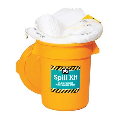 Pig Spill Kit, 13 gal Volume Absorbed per Kit, 20 gal Capacity, Can, Yellow, 30 KIT4300