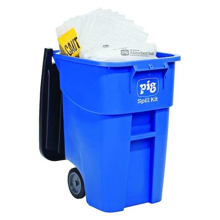 Pig Spill Kit, 40 gal Volume Absorbed per Kit, 50 gal Capacity, Can, Blue, 91 KIT459