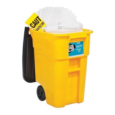 Pig Spill Kit, 40 gal Volume Absorbed per Kit, 50 gal Capacity, Can, Black/Yellow, 91 KIT469