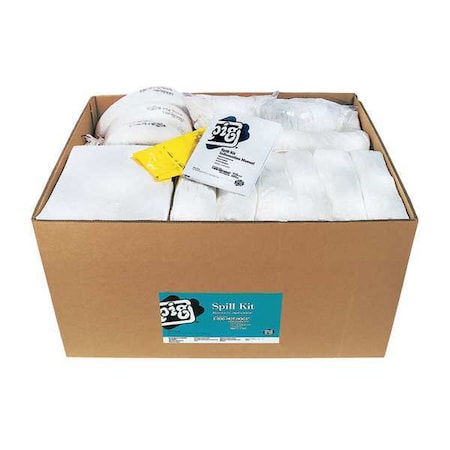 Pig Spill Kit Refill, 127 gal Volume Absorbed per Kit, Not Applicable Capacity, Box, White, 215 KITR404