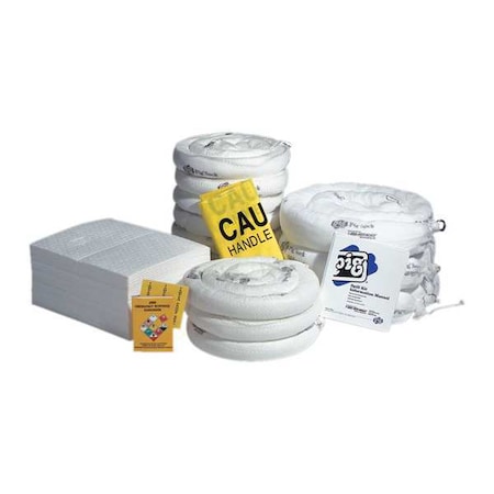 Pig Spill Kit Refill, 52 gal Volume Absorbed per Kit, Not Applicable Capacity, Box, White, 89 RFL402