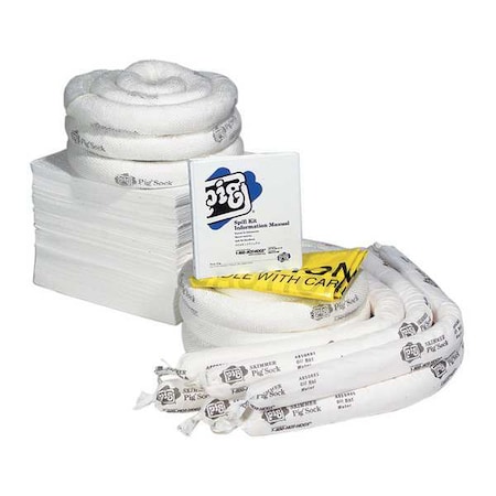 Pig Spill Kit Refill, 44 gal Volume Absorbed per Kit, Not Applicable Capacity, Box, White, 123 RFL434